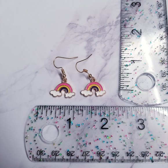 Rainbow W/ Cloud Charm Earrings - Picture 4 of 6